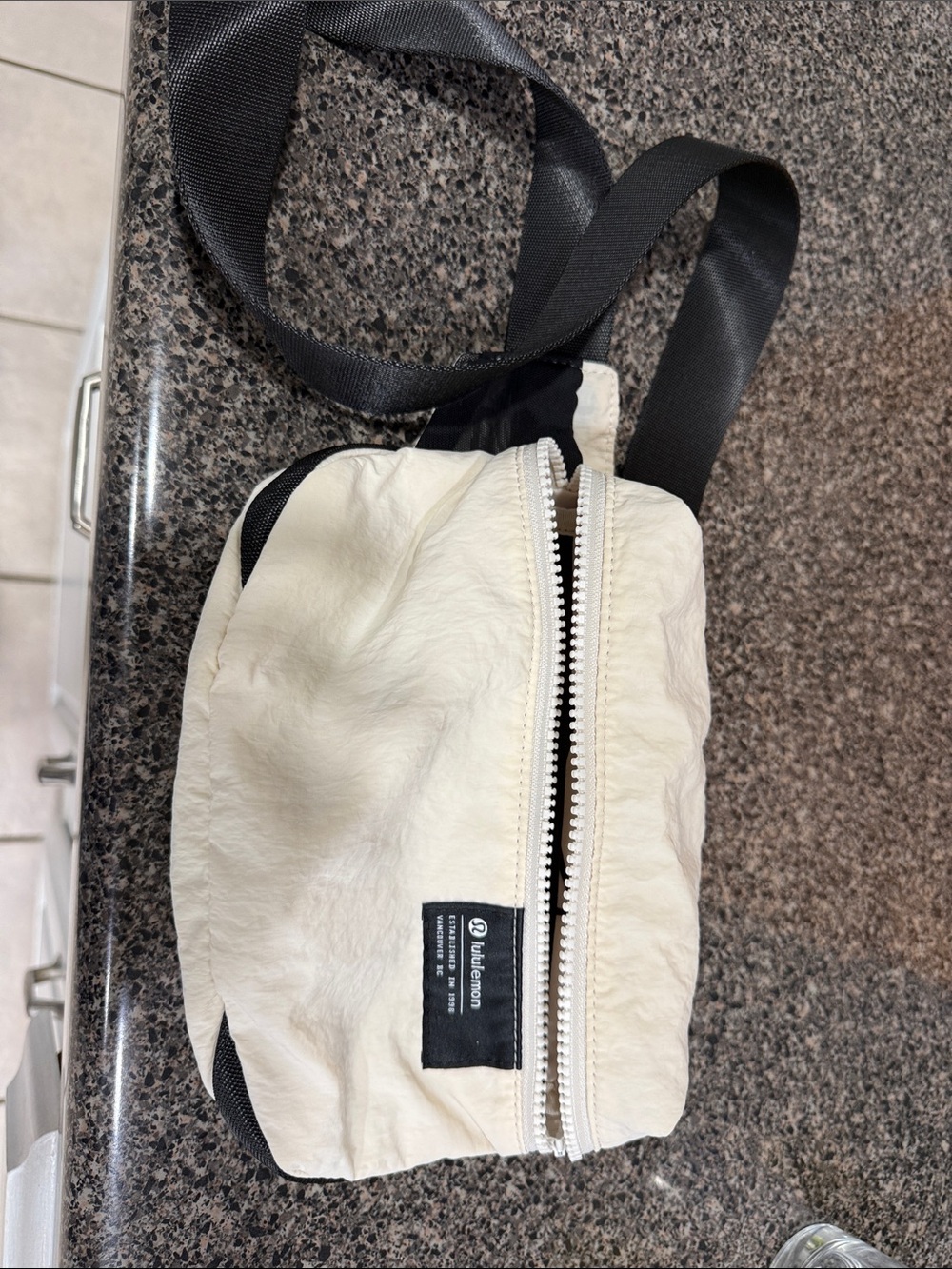 lululemon athletica Cream and Black Men's Sling Belt Bag